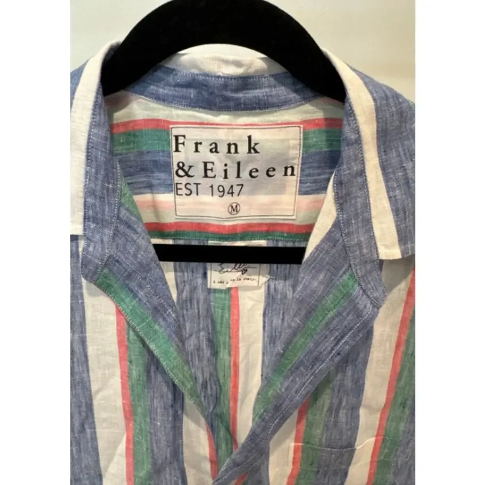 Frank & Eileen Eileen Linen Shirt in Multicolor Stripe size M medium